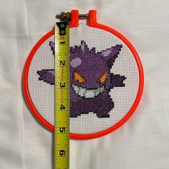 Handmade Gengar Cross Stitch - Picture 3 of 3